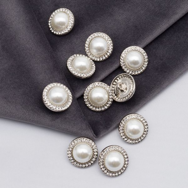 Пуговицы на ножке 28L=18 мм, металл, Silver (серебристый), 10 шт, MP15