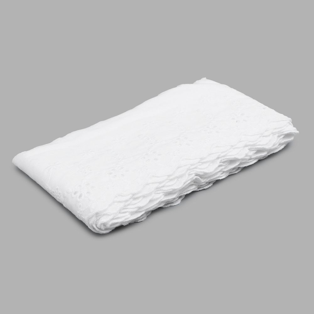 Кружево шитьё х/б 90 мм / 3.4 метра, цвет белоснежный