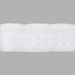 Лента (тесьма) шторная: сборка бантовая (1:2.75) 80 мм / 50 метров, (2 ряда петель, 4 шнура), C807 белый