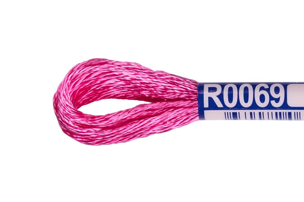 Мулине Gamma вискоза 100%, цв.R0069 фуксия, 12 мотков по 8 метров
