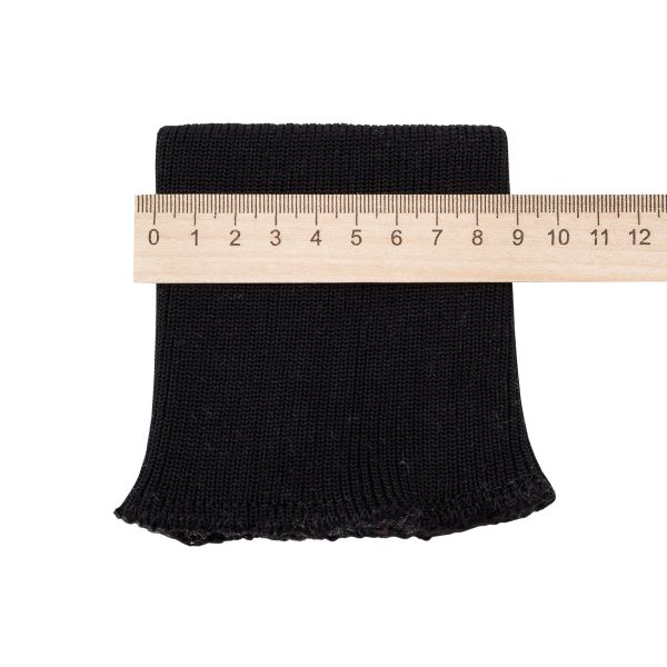 Манжеты трикотажные 9.0х9.5 см, 1 пара, средней плотности 14 кл, 1х1, 8001 черный