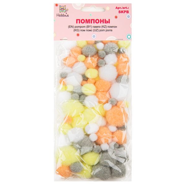 Помпоны Mix 108 шт, 01, Hobbius SKPB