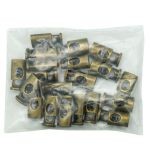 Фиксатор (зажим) для шнура металл 1 отв., 20х10 мм, (in ⌀4.5 мм), цв.латунь, 20 шт