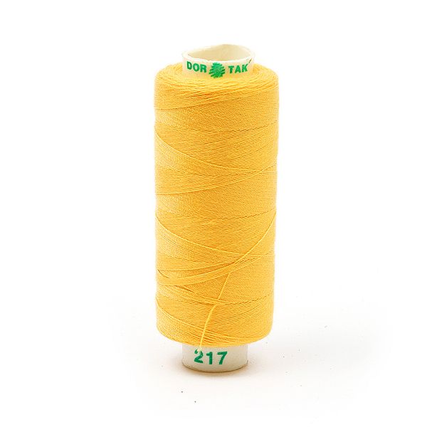 Нитки швейные бытовые Dor Tak 40/2, 366 м / 10 кат., 217 желтый