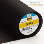 Флизелин клеевой тканый подкладочный G785, черный, 53322963, Freudenberg, 25 м