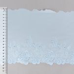 Кружево на сетке (шифон) 190 мм / 10 м, Турция, SF006BLU (042) голубой, Gamma SHKM-19002