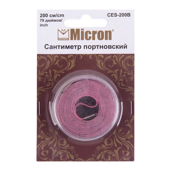 Сантиметр поливинилхлорид 200 см, 1 шт, розовый/ черный, Micron CES-200B