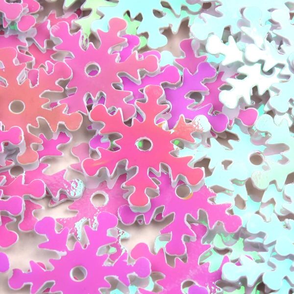 Пайетки фигурные снежинки 13 мм, Астра 10г, 319 св.-розовый Перламутр, уп.10 шт