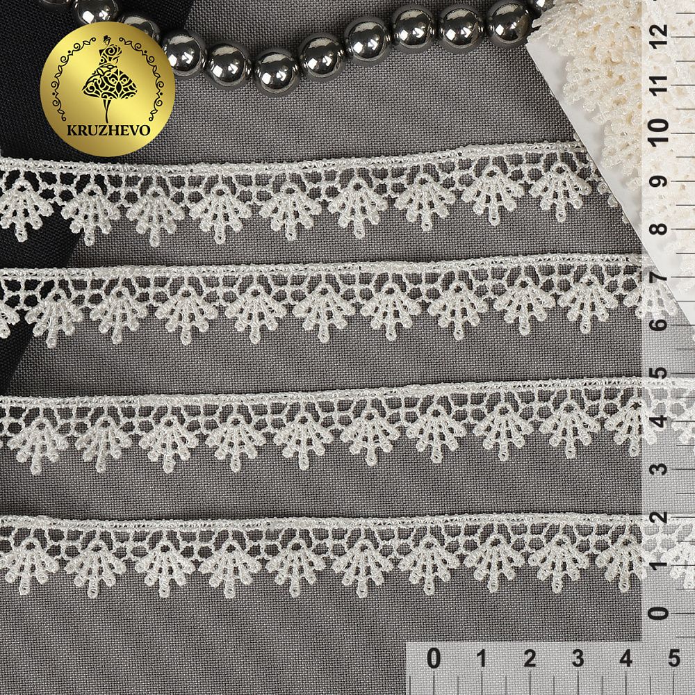 Кружево гипюр (плетёное) 16 мм / 13.71 метров, TBY.1062, цв.F102 молочный