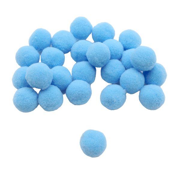 Помпоны ⌀15-18мм (38 голубой), AR079, 25 шт