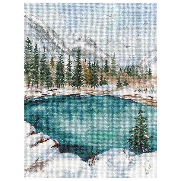 Набор для вышивания нитками Овен, Алтай. Гейзерное озеро 25х35 см