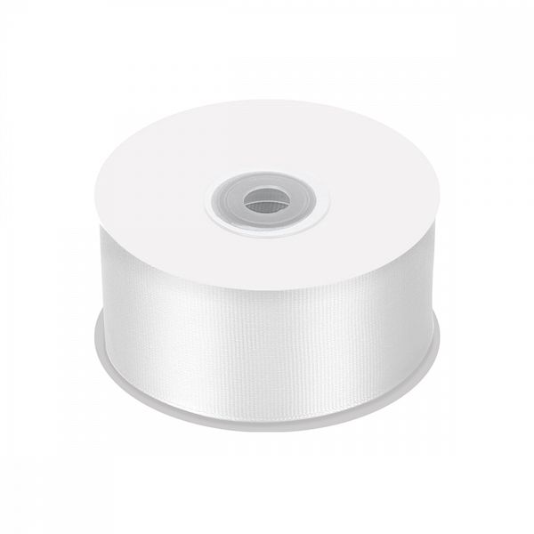 Лента репсовая (в рубчик) 50.0 мм, цв. 029 белый For Hobby, уп. 22.86м (±1м)