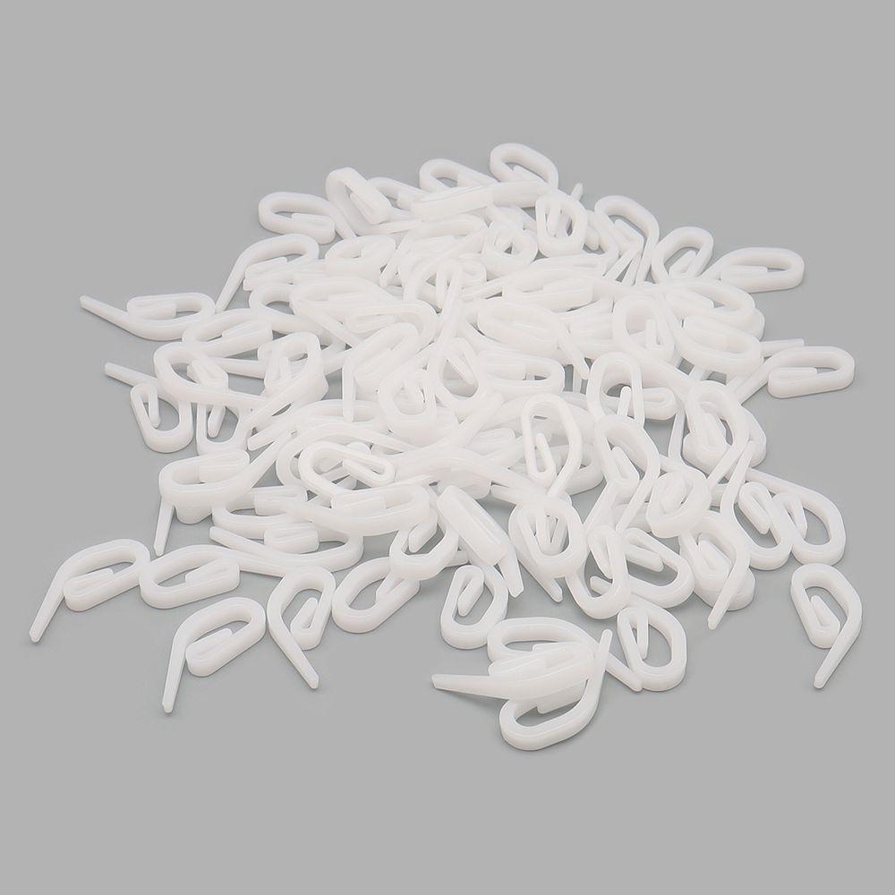 Крючки шторные для карниза 26.5 мм, улитка усиленные, пластик, белый, 100 шт/упак