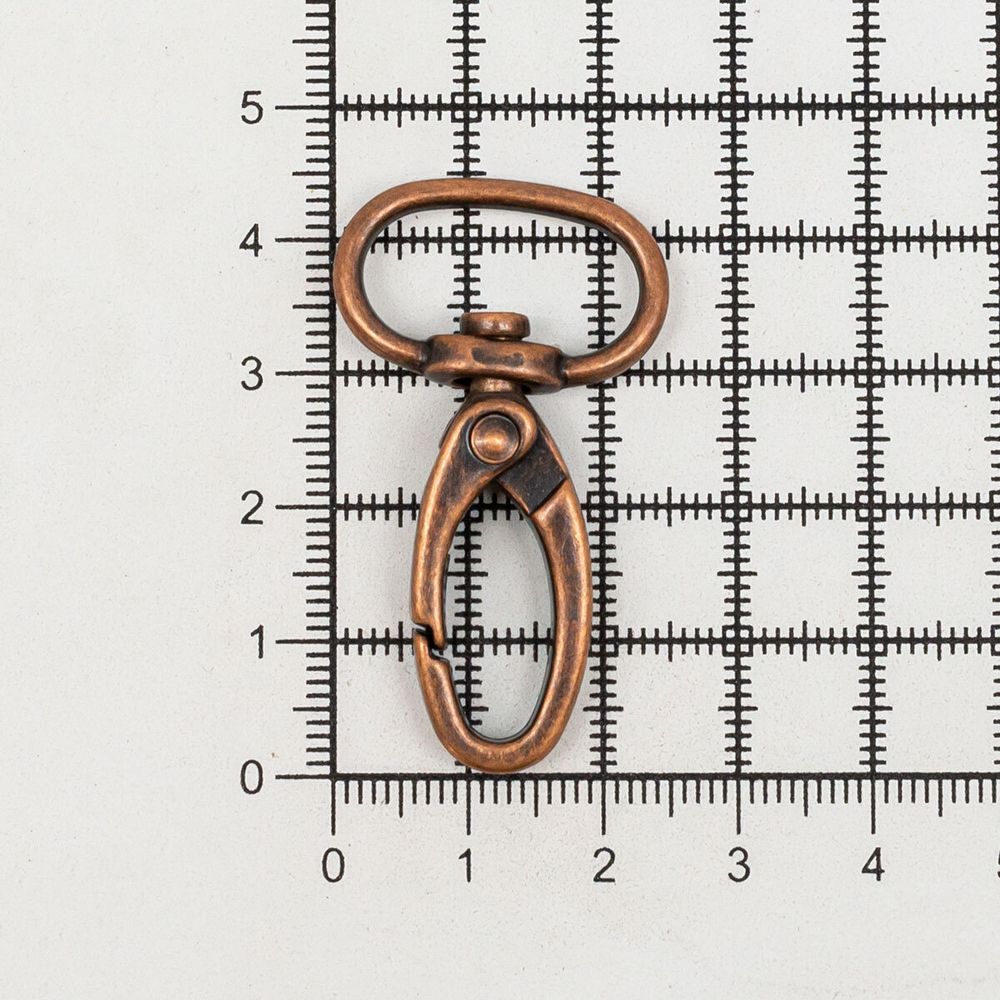 Карабин металл 20.0 мм (44х25 мм), т.медь, 6 шт