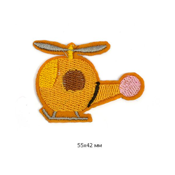 Термоаппликация Вертолет цв.2 желтый 5,5х4,2см, 50 шт
