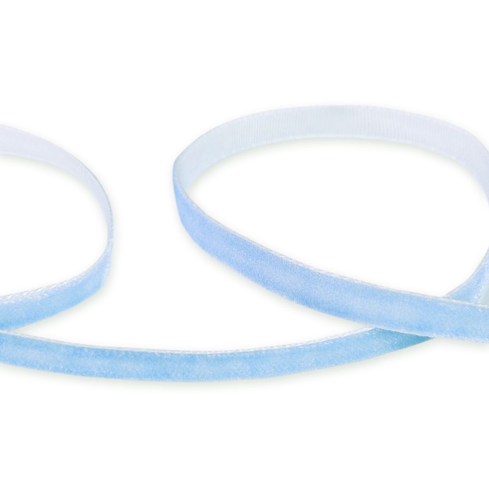 Лента бархатная (тесьма) 06.0 мм / 16.5±1 метра, 129 голубой, Blitz VR-06