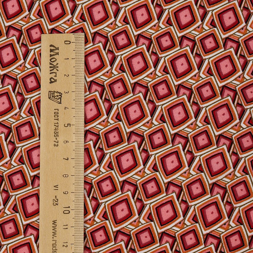 Штапель 90 г/м², шир.145 см / 2 метра, TBY.Vi.pr.E1348.3.2, цв.03 красный /TOS/