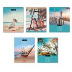 Тетрадь ученическая общая, глянцевая ламинация, A5+ 96 л. на скобе, белизна 100%, 5 шт, клетка, 000348 Вокруг света, Светоч 96ТСК5_3_3_1