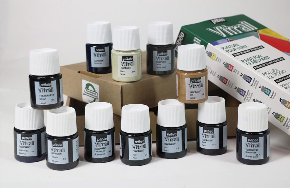 Набор красок Pebeo Vitrail Исследование по стеклу и металлу 12 цв. 20 мл