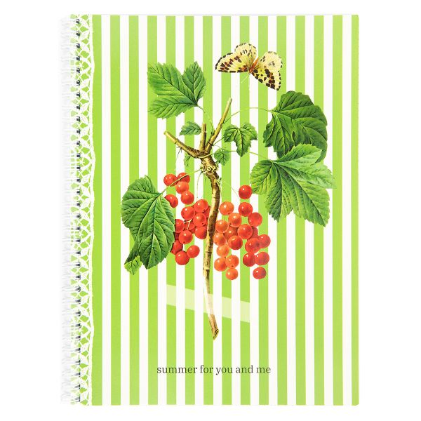 Тетрадь Flowers A4 80 л. на гребне 60 г/м², 4 шт, клетка, SVT 800421 03 св. зеленый, Светоч