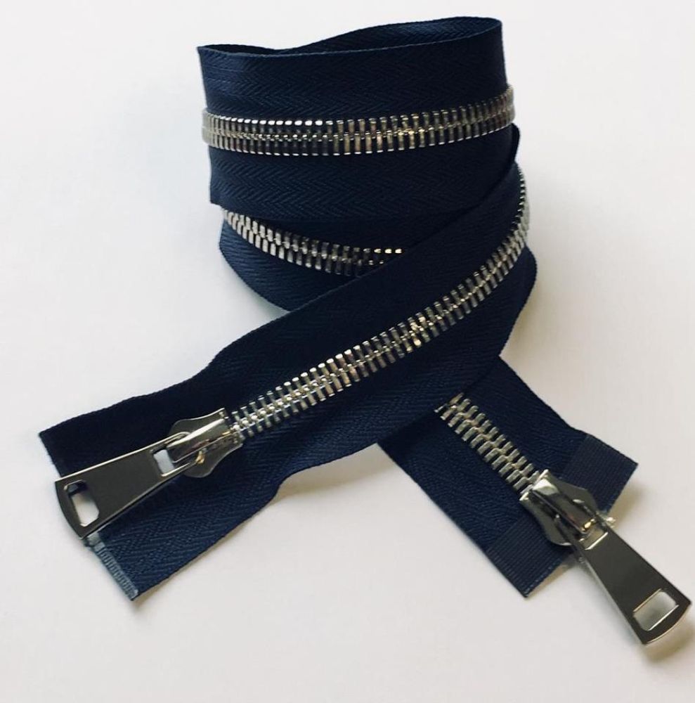 Молния металл Т5 (5 мм) 2 зам., разъем., 110 см, никель, цв.D919 синий, MaxZipper Premium, 1 шт /TOS/