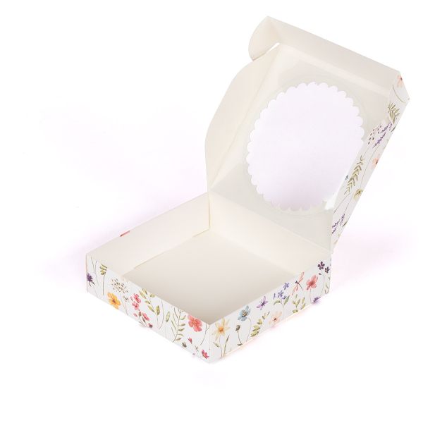 Коробка для печенья 11.5х11.5х3 см, №1 Полевые цветы, S-Chief, CBC-024