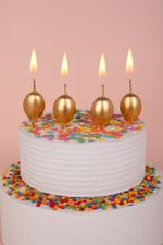 Набор свечей для торта 6 г, 12х4 шт, 01_золотые шарики, Boomzee BCD-23