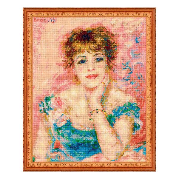 Набор для вышивания нитками Риолис, по мотивам картины Пьера Огюста Ренуара Портрет Жанны Самари, 30х38 см