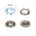 Кнопка рубашечная (джерси) открытая ⌀9.5 мм, НЕРЖ.СТАЛЬ, 185 светло-голубой, 500шт, TBY