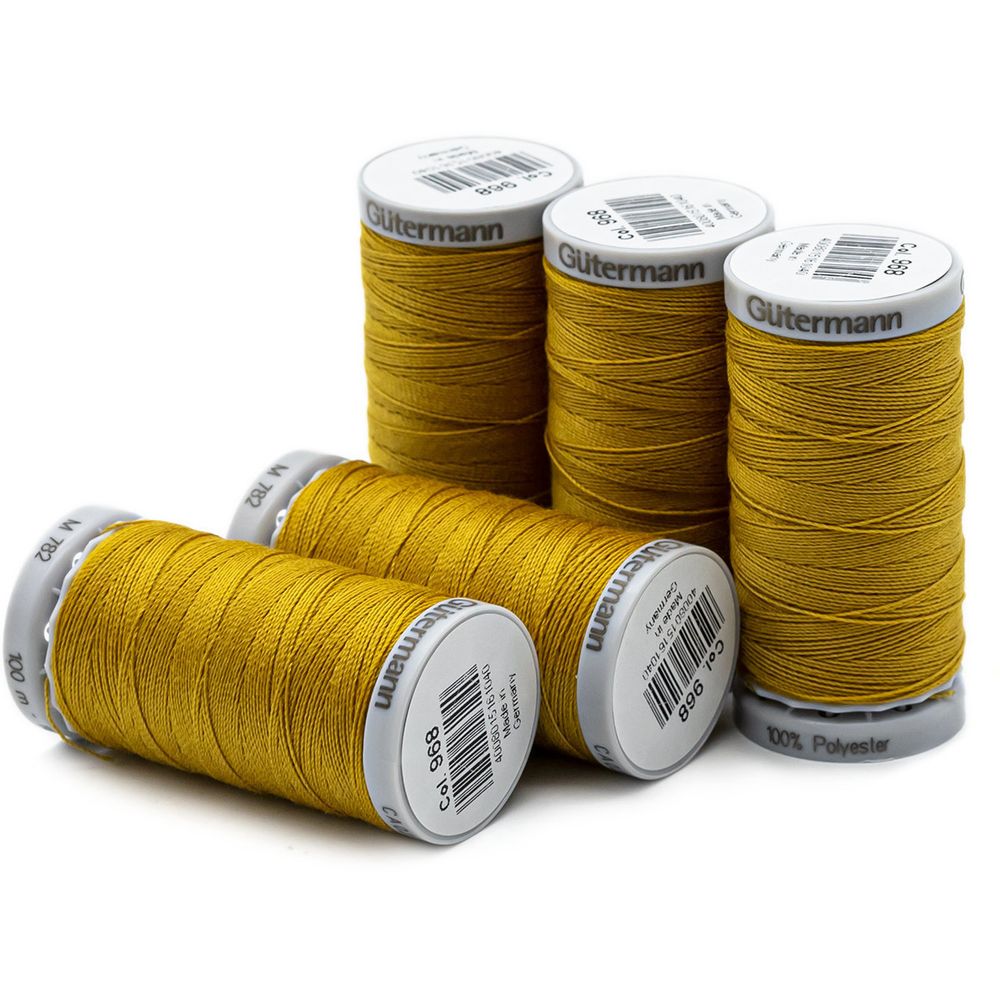 Нитки суперкрепкие Gutermann Extra Strong M782, 100м, 968 золотой, 5 катушек