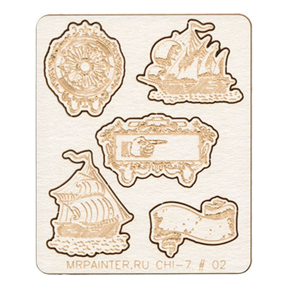 Чипборд 7х8.5 см, 1 шт, 02 Морская №1, Mr.Painter CHI-7