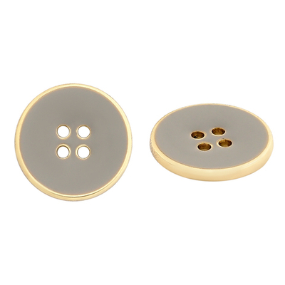 Пуговицы 4 прокола 36L (23мм), пластик (Beige/G бежевый с золотом), RBz-93, 36 шт
