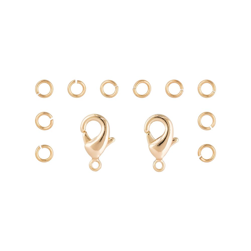 Набор фурнитуры для бижутерии 60 шт, 02 под золото, Zlatka FMK-F03