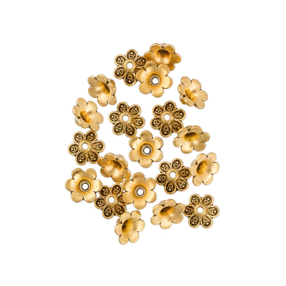 Розетки для бус 8 мм, 20 шт, 02 под золото, Zlatka MFR-10