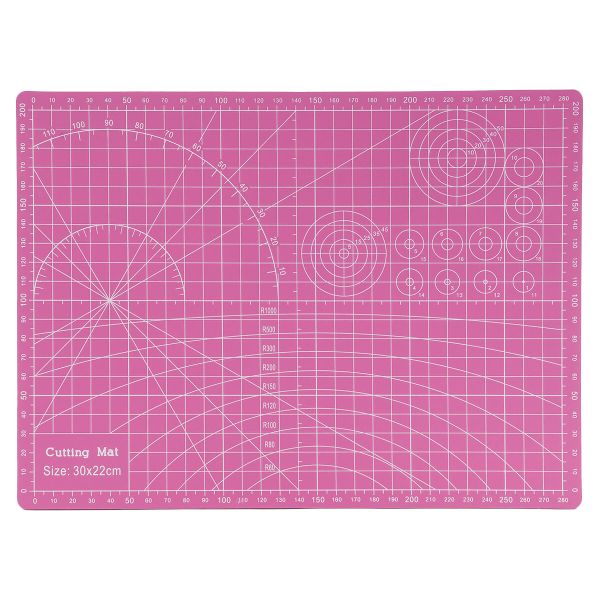 Коврик (мат) для резки раскройный, 3-слойный, 22х30см A4, цв.розовый, MTW005-1