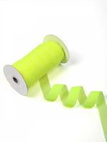 Лента бархатная (тесьма) 25.0 мм / 20±1 метров, LB25229F нейлон неоновый желтый