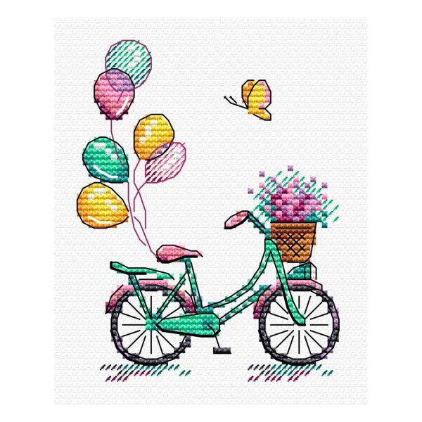 Набор для вышивания нитками МП Студия, На прогулку 11х8см