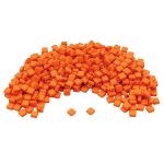 Бусины пластик 6х6х3 мм, 50 г, с двойным отверстием, плоский квадрат, 4 оранжевый, Astra&Craft 7429