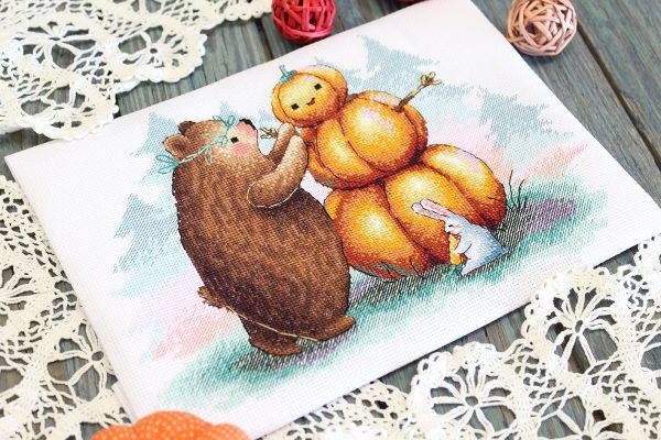 Набор для вышивания нитками МП Студия, Тыквовик, 18х25 см