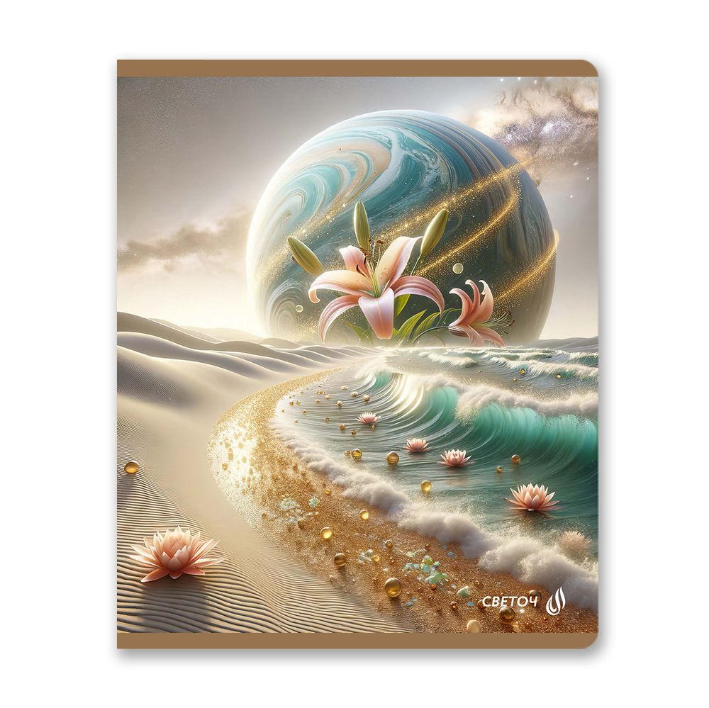 Тетрадь ученическая общая, глянцевый сплошной лак A5+ 48 л. на скобе 65 г/м², белизна 100 %, 10 шт, клетка, 01114 Микс-Чудное мгновенье, Светоч Т71