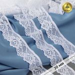 Кружево эластичное (стрейч) 30 мм, TBY.L839, 01 белый, 500м, Kruzhevo