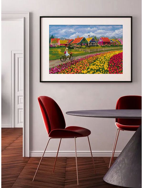 Набор для вышивания нитками Риолис, Море тюльпанов 40х30 см