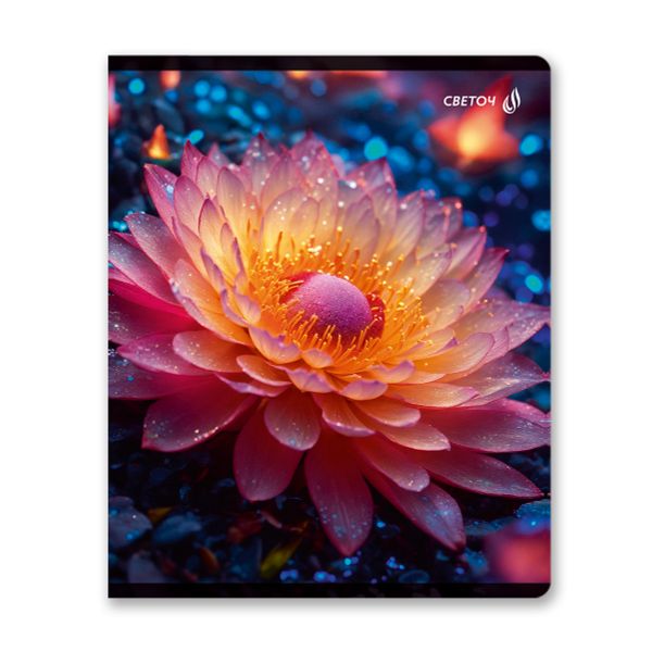 Тетрадь ученическая общая, выборочный лак, A5+ 96 л. на скобе 65 г/м², белизна 100 %, 5 шт, клетка, 01126 Микс-На закате, Светоч Т80