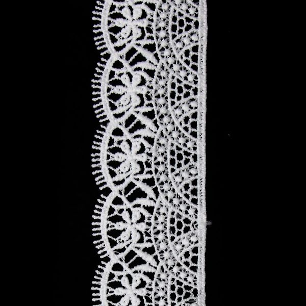 Кружево гипюр (плетёное) 45 мм / 3 метра, матовое, C501 белый