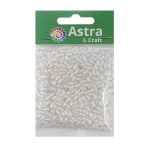 Бусины пластик (жемчуг) 3х6 мм, 15 г, Astra&Craft, белоснежный
