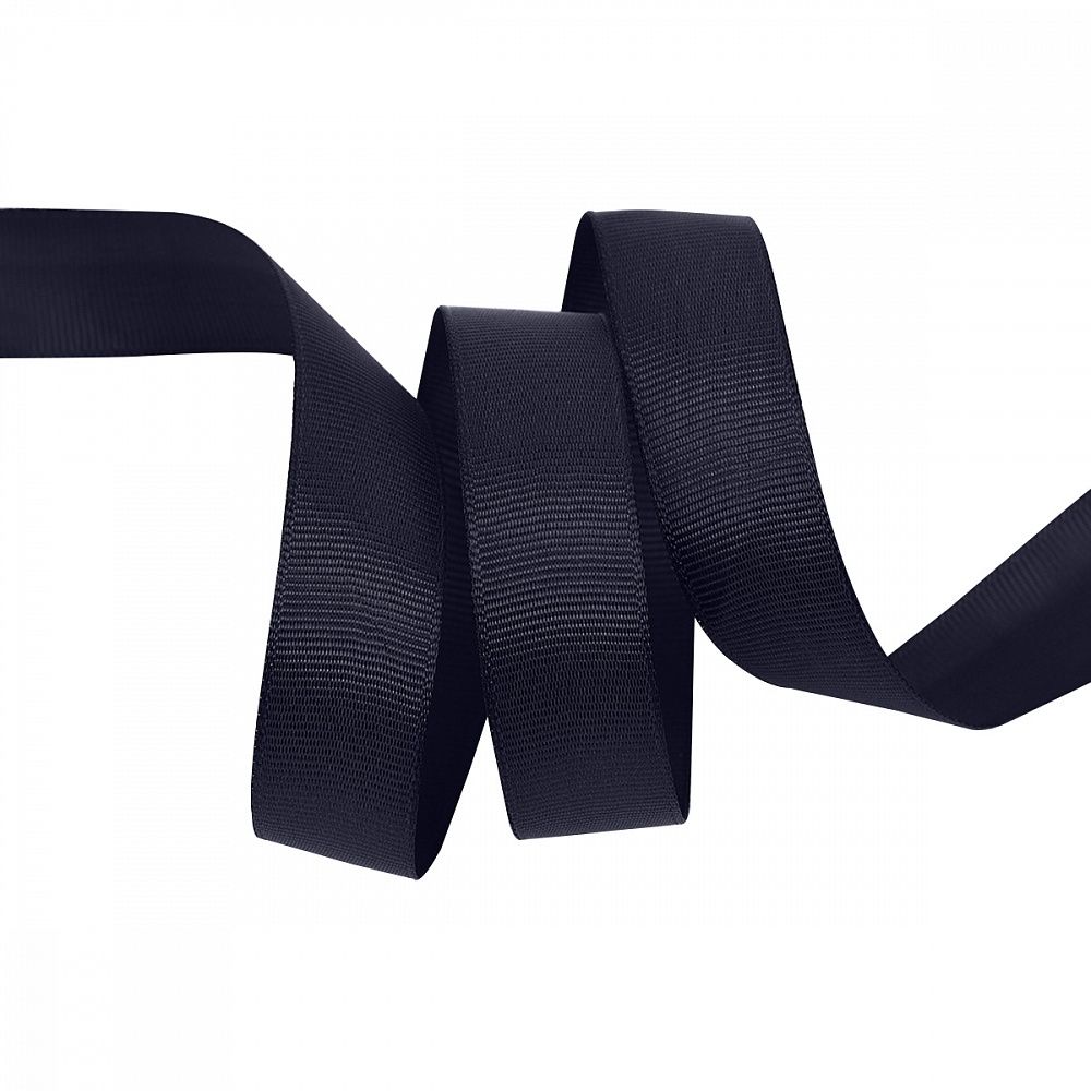 Лента репсовая (в рубчик) 20.0 мм / 22.8±1 метра, 372 черно-синий, Magic4Hobby