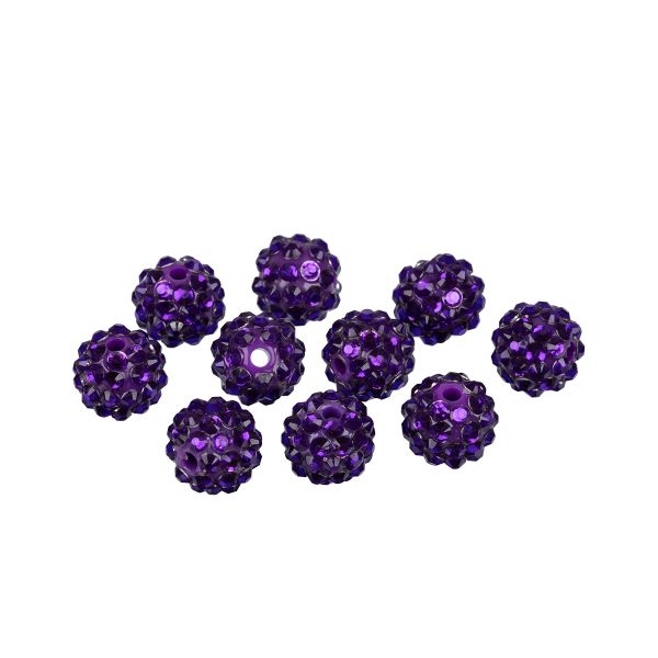 Бусины пластик ⌀14 мм, 10 шт, №07 фиолетовый, Zlatka BWR-14