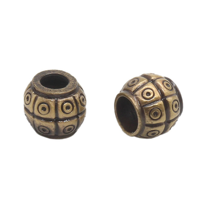 Наконечник для шнура металл Шар ⌀6/7 мм, 13,5х12 мм бронза, 10 шт