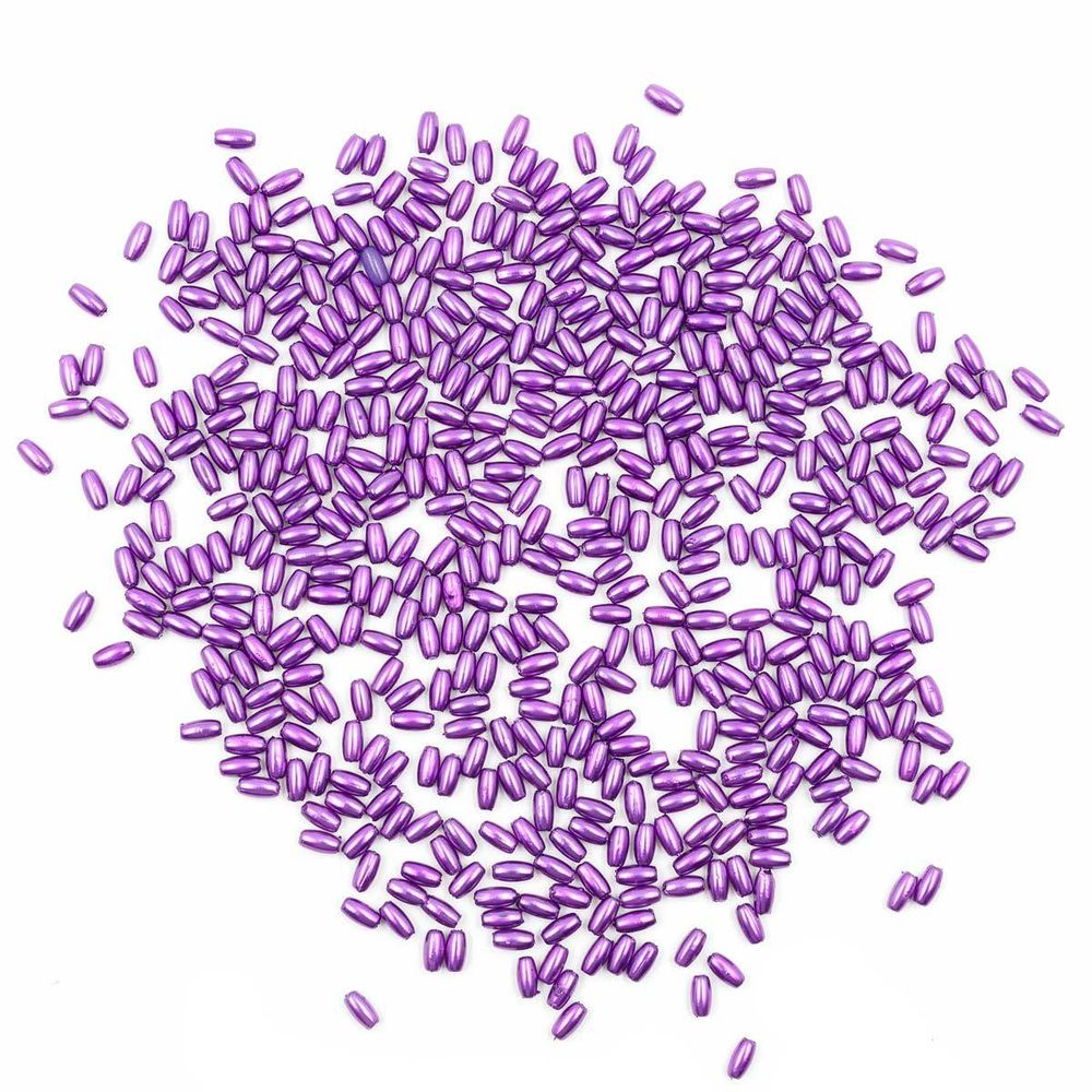 Бусины пластик (жемчуг) 3х6 мм, 15 г, Astra&Craft, сиреневый