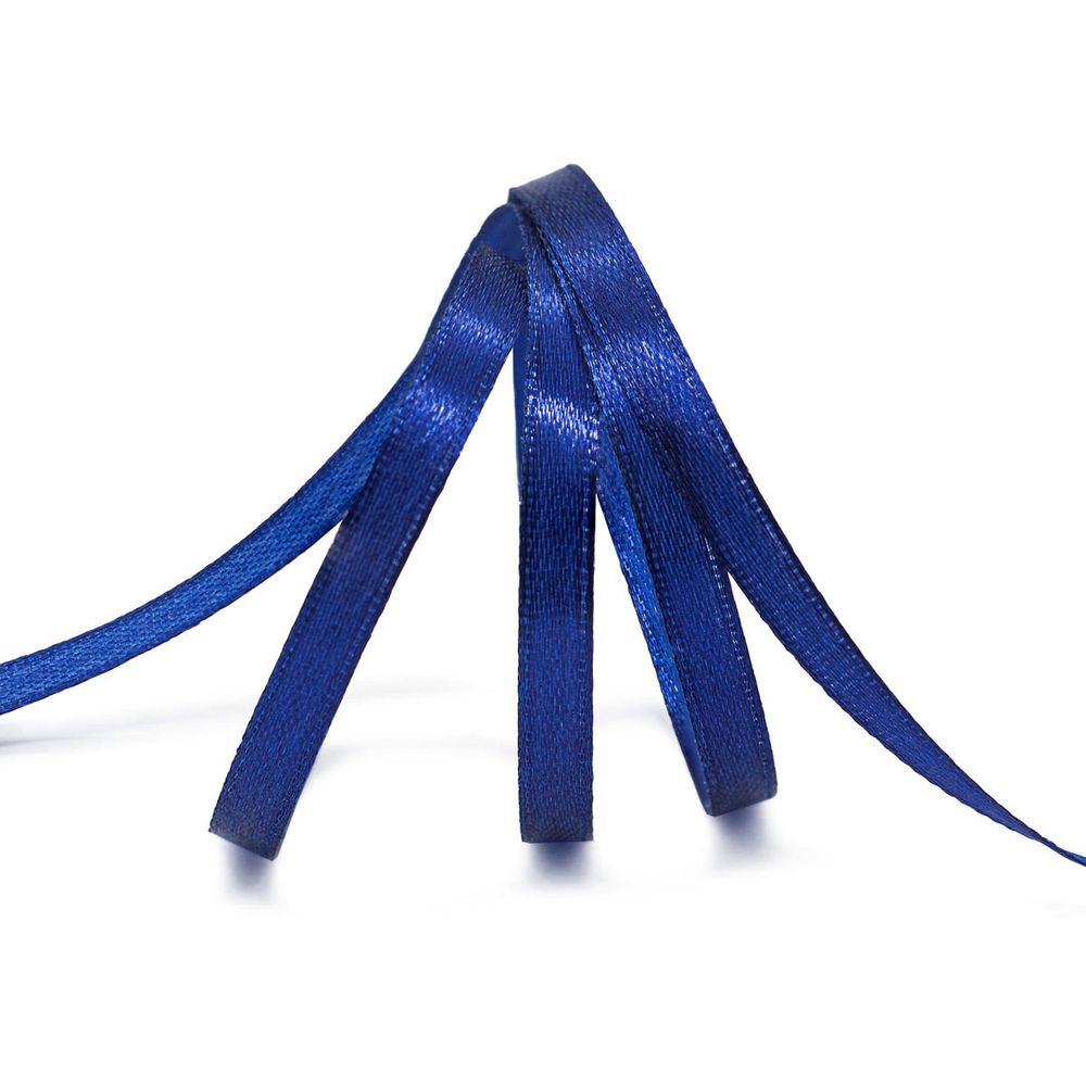 Лента атласная 1-сторонняя 6.0 мм / 22.86±1 метров, 156 т.синий, Globus